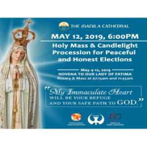 EVENT: Holy Mass and Candlelight Procession for Peaceful and Honest Elections (May 12 @ 6:00 PM - 7:00 PM)
