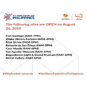 News: Public Advisory (Sites Open on August 26)