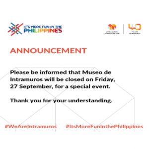 News: Public Advisory (Museo De Intramuros)