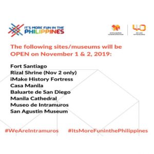 Public Advisory: Sites open on November 1 & 2, 2019