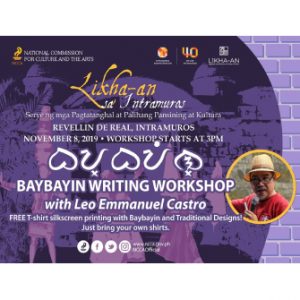 EVENT: Baybayin Writing Workshop
